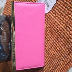 MUNDI BRAND WOMEN'S "BARBIE" PINK WALLET/SLIM CLUTCH WITH RFID PROTECTION
